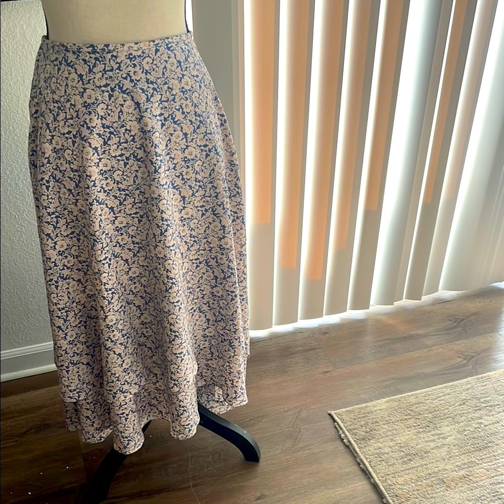 Wishlist Cream A-Line Midi Skirt Casual Resort Wear